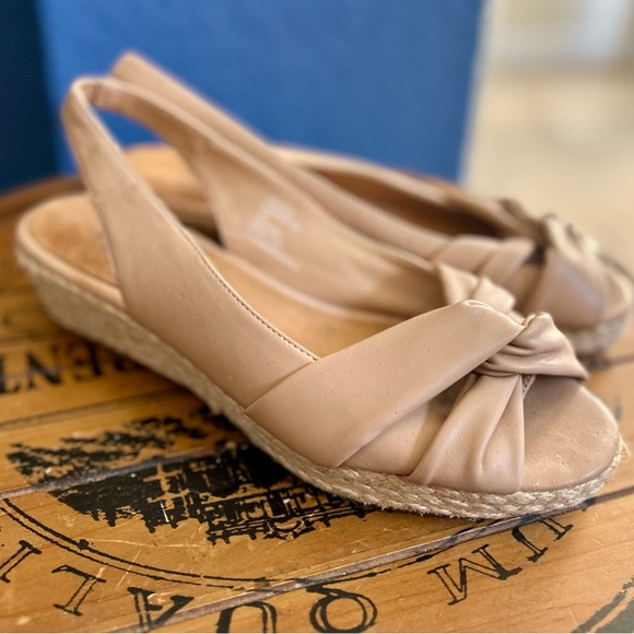 Bass Natalie Cream Slingback Soft Jute Sandals Size 8.5 - Picture 1 of 14